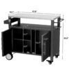 Outdoor Grill Cart With 2 Doors And Patio Furniture Stainless Steel Tabletop - Black / Silver - Image 2