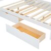 Queen Size Headboard Bed With 2 Drawers And Trundle - White - Image 8