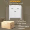Bathroom Vanity With Ceramic Sink, Modern Single Bathroom Cabinet With 2 Doors And A Shelf, Soft Close Doors - White - Image 10