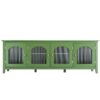 Stylish TV Cabinet, Entertainment CenterTV Stand, TVconsoletable, Media Console, Solidwood Frame, Changhong Glass Door, Metal Handle - Antique Green - Image 11