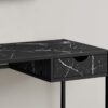 Computer Desk For Home Office, Laptop, Storage Drawer, Marble Look Contemporary & Modern - Black - Image 2