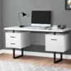 Computer Desk For Home Office, Laptop, Left, Right Set - Up & Storage Drawers - White - Image 8