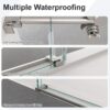 Frameless Single Sliding Shower Door With Bypass Design Clear Tempered Glass - Brushed Nickel - Image 10