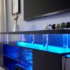 TV Stand LED Gaming Entertainment Center Media Storage Console Table With Large Side Cabinet For Living Room - Black - Image 6