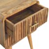 T Bar Ridged Nightstand - Oak - Image 4
