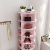 New 360 Rotating Shoe Cabinet With 7 Layers Can Accommodate Up To 28 Paris Shoes - Pink - Image 5