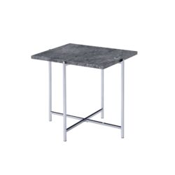 Adelae - End Table - Gray / Chrome