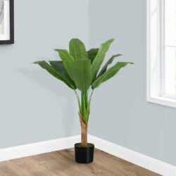 43" Tall, Artificial Plant, Banana Tree, Indoor, Faux, Fake, Floor, Greenery, Potted, Real Touch, Decorative - Green / Black