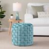 Braided - Round Ottoman - Ice Blue - Image 5