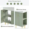 Bathroom Vanity, Combo Cabinet, Bathroom Storage Cabinet, Single Ceramic Sink, Right Side Storage - Green - Image 8