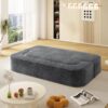 2 In 1 Foldable Sofa Plush Corduroy Sofa Convertible Floor Sofa Bed Deep Seating With Multi Functional Blanket Suitable For Living Rooms - Dark Gray - Image 9