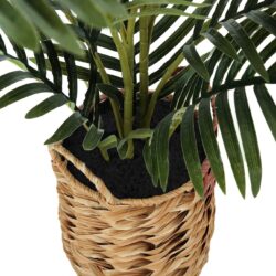 24" Tall, Artificial Plant, Palm, Indoor, Faux, Fake, Table, Floor, Greenery, Potted, Real Touch, Decorative - Green / Beige