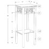 Accent Table Plant Stand Square For Living Room Tempered Glass - Black - Image 6