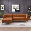 Addison - Left Sectional Leather Sofa - Cognac - Image 7