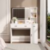 40.95" Newly Designed Smart Mirror Dressing Table With Drawers And Storage Cabinet, Dressing Table With Dressing Pad For Bedroom, Dressing Room - White - Image 14
