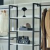 Fiona - Freestanding Walk In Wood Closet System With Metal Frame Durable Storage Solution Melamine - White - Image 5