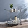Jinx - Clear Glass Serving Cart - Silver - Image 5