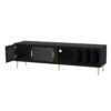 Modern TV Stand For Up To 70" TV, Entertainment Center TV Media Console Table, With 3 Shelves And 2 Cabinets, TV Console Cabinet Furniture For Living Room - Black - Image 17