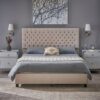 Cumulus - Fully Upholstered Fabric Queen Bed Set - Ivory - Image 2