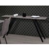 Acacia Wood And Metal Console Table, Live Edge, Angled Legs, Modern Living Room Furniture - Gray / Black - Image 2