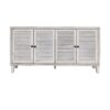 Accent Cabinet 4 Shutter Door Wooden Cabinet Sideboard Buffet Server Cabinet Storage Cabinet, For Living Room, Entryway, Hallway, Office, Kitchen And Dining Room - Distressed White - Image 7