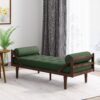 Chic Modern Chaise Lounge With Button Tufting And Bentwood Design - Blackish Green - Image 4