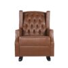 Moss - Upholstered Rocking Recliner With Diamond Tufting And Wingback - Light Brown - Image 4
