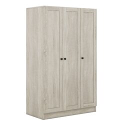 3 Door Shutter Wardrobe With Shelves - Gray