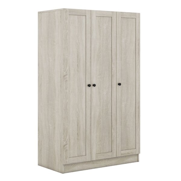 3 Door Shutter Wardrobe With Shelves - Gray