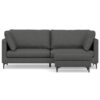 Ava - Mid Century Sofa With Ottoman Set - Dark Gray - Image 6