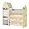 Kids Bookshelf Toy Storage Organizer With 17 Bins And 5 Bookshelves, Multi-Functional Nursery Organizer Kids Furniture Set Toy Storage Cabinet Unit With HDPE SheLF And Bins - Light Green - Image 20