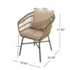 Contemporary Outdoor Patio Chairs With Cushions (Set of 2) - Beige / Black - Image 4