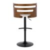 Cosi - Mid-Century Modern Adjustable Barstool With Swivel With Rounded T Footrest (Set of 2) - Black / Walnut / Cream - Image 5