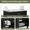 Bathroom Vanity With Ceramic Basin, Soft Close Door And Adjustable Shelves - Black - Image 8
