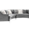 Velvet Curved Sofa - Gray - Image 4