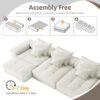 Modern Oversized Modular Sectional Sofa, Sparkling Fabric Soft Cushion Sofa With 6 Pillows, 6 Pieces Diy Combination Tufted Sofa, No Assembly Required - Beige - Image 18