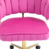 Velvet Home Office Desk Chair, Modern Cute Computer Chair, Wheels Swivel Height Adjustable Task Chair - Rose Red - Image 21
