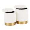 Marla - Contemporary Nesting Ottoman Set - Gold / Cream - Image 4