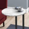 Accent Table, Side, Round, Contemporary And Modern - White / Black - Image 7