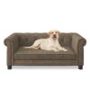 Modern Linen Fabric Elevated Pet Bed Sofa For Small And Medium Dogs - Brown - Image 8