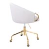 Claire - Contemporary / Glam Task Chair - Gold / White - Image 3
