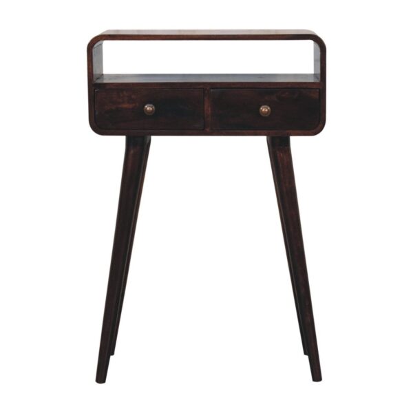 Mini Curved Console Table - Walnut