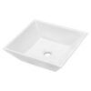 16" 6" Modern European Square Vessel Sink Glossy Porcelain Bathroom Vanity Top Above Counter Ceramic Basin - White - Image 4