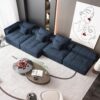Modern Oversized Modular Sectional Sofa, Sparkling Chenille Soft Cushion Sofa With 6 Pillows, 6 Pieces Diy Combination Tufted Sofa, No Assembly Required - Blue - Image 10