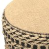 Stella - Round Woven Pouf - Natural / Black - Image 4