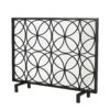 Thayer - Single Panel Iron Fireplace Screen With Geometric Pattern - Black - Image 10