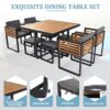 18 Pieces Acacia Wood Patio Dining Set, Space Saving Outdoor Patio Set, 8 Cushioned Chairs & 8 Ottomans & 2 Square Table, For Backyard, Garden, Deck And Poolside - Gray - Image 3