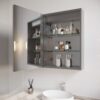 26" X 20" Bathroom Medicine Cabinet With LED Mirror, Anti-Fog, Waterproof, 3000K~6000K Single Door Lighted Bathroom Cabinet With Touch Swich, Dimmable, Recessed Or Surface Mount (Left Door) - Silver - Image 2