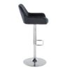 Daniella - Contemporary Adjustable Barstool With Swivel With Rounded Rectangle Footrest (Set of 2) - Chrome / Black - Image 3