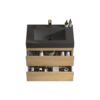Alice - U091-Alice30W-106 Natural Oak Bathroom Vanity With Sink, Large Storage Wall Mounted Floating Bathroom Vanity For Modern Bathroom, One-Piece Black Sink Basin Without Drain - Light Oak - Image 6